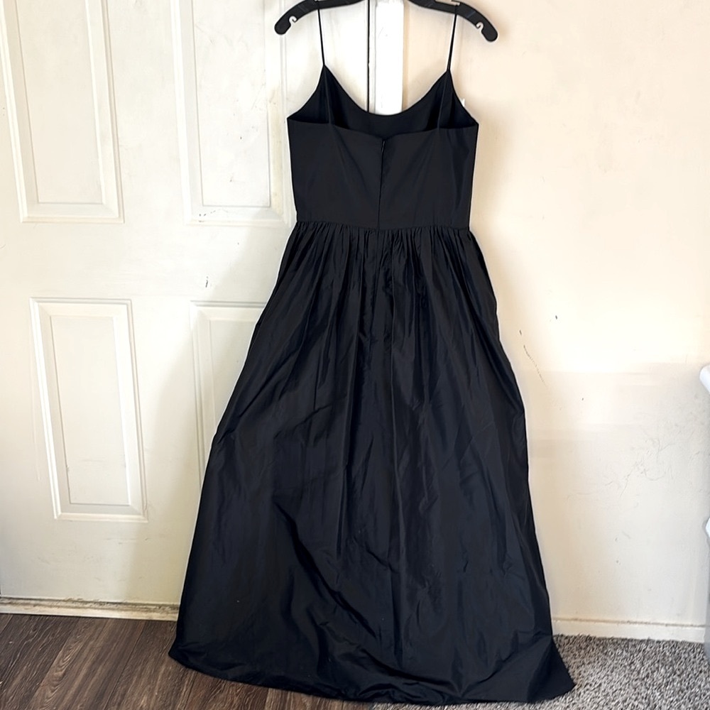 Karen Lorrance Silk Cocktail Black Spaghetti Evening Maxi Dress Size 12 - Picture 9 of 16